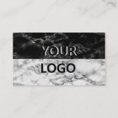 白黒大理石名刺デザイン独自 名刺 (正面)