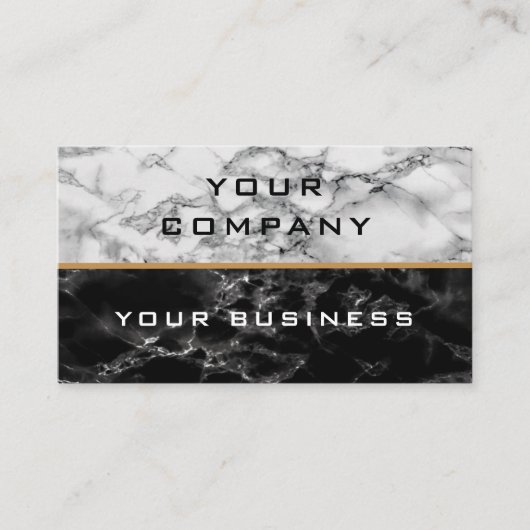 白黒大理石名刺デザイン独自 名刺 (正面)