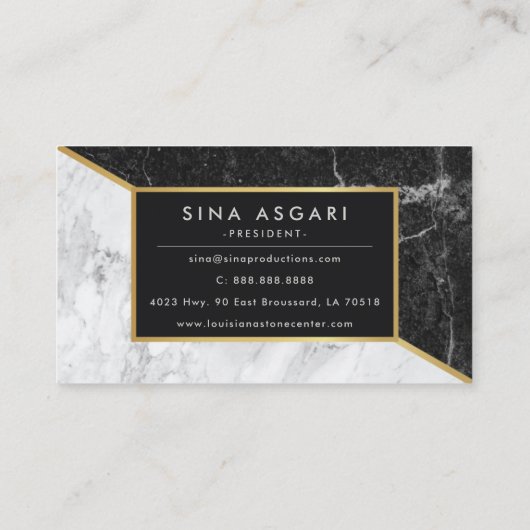 白黒大理石名刺 名刺 (裏面)