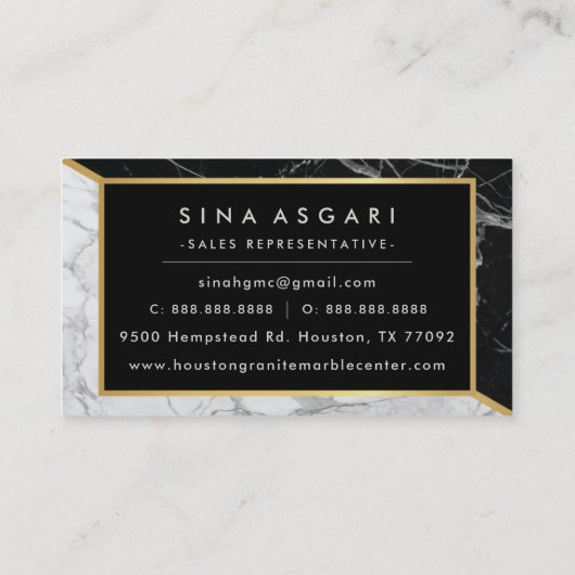 白黒大理石名刺 名刺 (裏面)