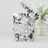 白黒大理石抽象芸術 ポストカード (スタンド正面)