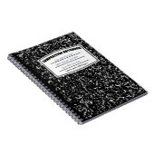 白黒大理石模様をつけられたプリントの構成 ノートブック (右側)