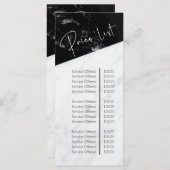 白黒大理石美しいサロン価格表 メニュー (正面/裏面)