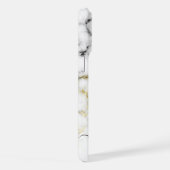 白黒大理石金ゴールドスパークルきらきら光るモノグラム iPhoneケース (右側面)