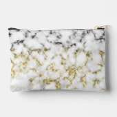 白黒大理石金ゴールドフェイクの輝ききらきら光る アクセサリーポーチ (裏面)