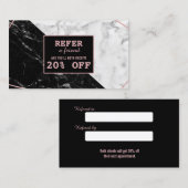 白黒大理石金ゴールドメイクアップアーティスト紹介 紹介カード (正面/裏面)