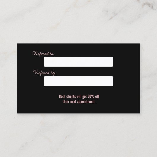 白黒大理石金ゴールドメイクアップアーティスト紹介 紹介カード (裏面)