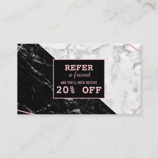 白黒大理石金ゴールドメイクアップアーティスト紹介 紹介カード (正面)