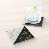 白黒大理石 ガラスコースター (アングル)