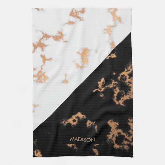 白黒大理石 キッチンタオル (縦)