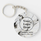 白黒大理石 キーホルダー (正面)