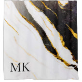 白黒大理石 シャワーカーテン (正面)