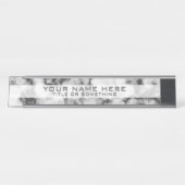 白黒大理石 デスクネームプレート (正面)