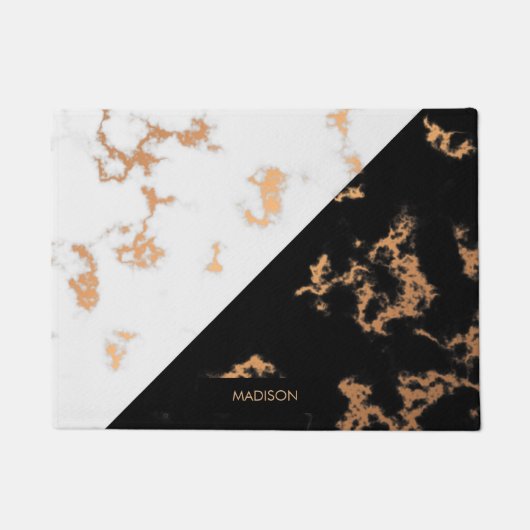 白黒大理石 ドアマット (正面)