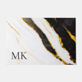 白黒大理石 ドアマット (正面)