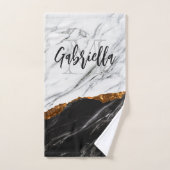 白黒大理石 バスタオルセット (ハンドタオル)