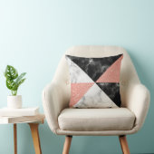 白黒大理石&バラ金ゴールドグリッター幾何学 クッション (椅子)