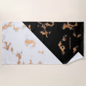 白黒大理石 ビーチタオル (正面)