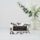 白黒大理石、フェイクな金ゴールドホイル 名刺 (スタンド正面)