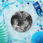 白黒大理石 ペーパープレート (パーティー)