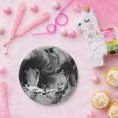 白黒大理石 ペーパープレート (パーティー)