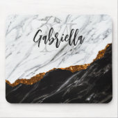 白黒大理石 マウスパッド (正面)