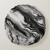 白黒大理石 ラウンドクッション (正面)
