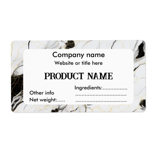 白黒大理石 ラベル (正面)