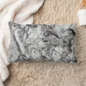 白黒大理石 ランバークッション (ブランケット)