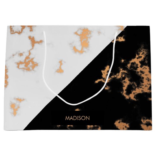 白黒大理石 ラージペーパーバッグ (正面)