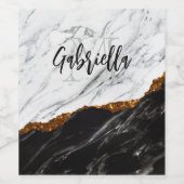 白黒大理石 ワインラベル (シングルラベル)