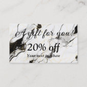 白黒大理石 割引カード (正面)