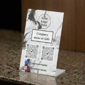 白黒大理石 台座サイン