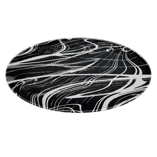 白黒大理石:抽象芸術ヴィンテージ カッティングボード (角)