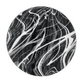 白黒大理石:抽象芸術ヴィンテージ カッティングボード (正面)