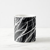 白黒大理石：抽象芸術ヴィンテージ コーヒーマグカップ (中央)