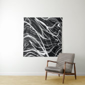 白黒大理石：抽象芸術ヴィンテージ タペストリー (インサイチュ(横))