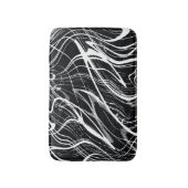 白黒大理石：抽象芸術ヴィンテージ バスマット (正面縦)