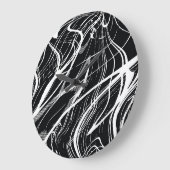 白黒大理石：抽象芸術ヴィンテージ ラージ壁時計 (傾斜)