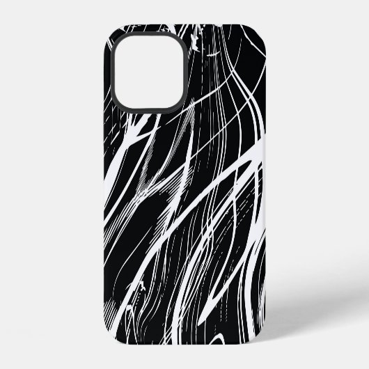 白黒大理石:抽象芸術ヴィンテージ iPhoneケース (裏面)