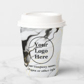 白黒大理石 紙コップ (正面)