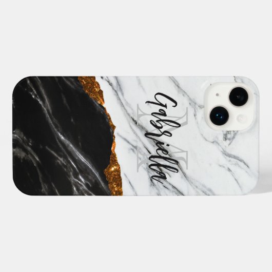 白黒大理石 iPhoneケース (裏面横)