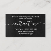 白黒天然スキンケアオーガニックスパ石鹸 名刺 (裏面)