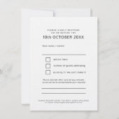 白黒太文字 結婚式返信はがき 招待状 (裏面)