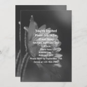 白黒太陽光の花のパーティー 招待状 (正面/裏面)