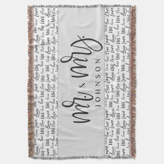 白黒夫妻の結婚した贈り物結婚 スローブランケット (正面縦)