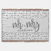 白黒夫妻の結婚した贈り物結婚 スローブランケット (正面)