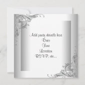 白黒女性40th誕生日パーティー 招待状 (裏面)