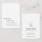 白黒姉妹モダンイヤリング表示カード プレイスカード (正面/裏面)