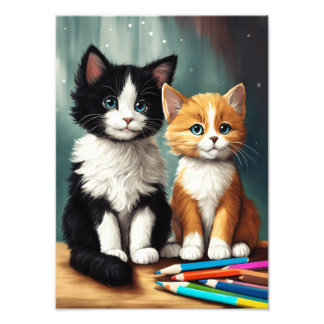 白黒姿猫 フォトプリント